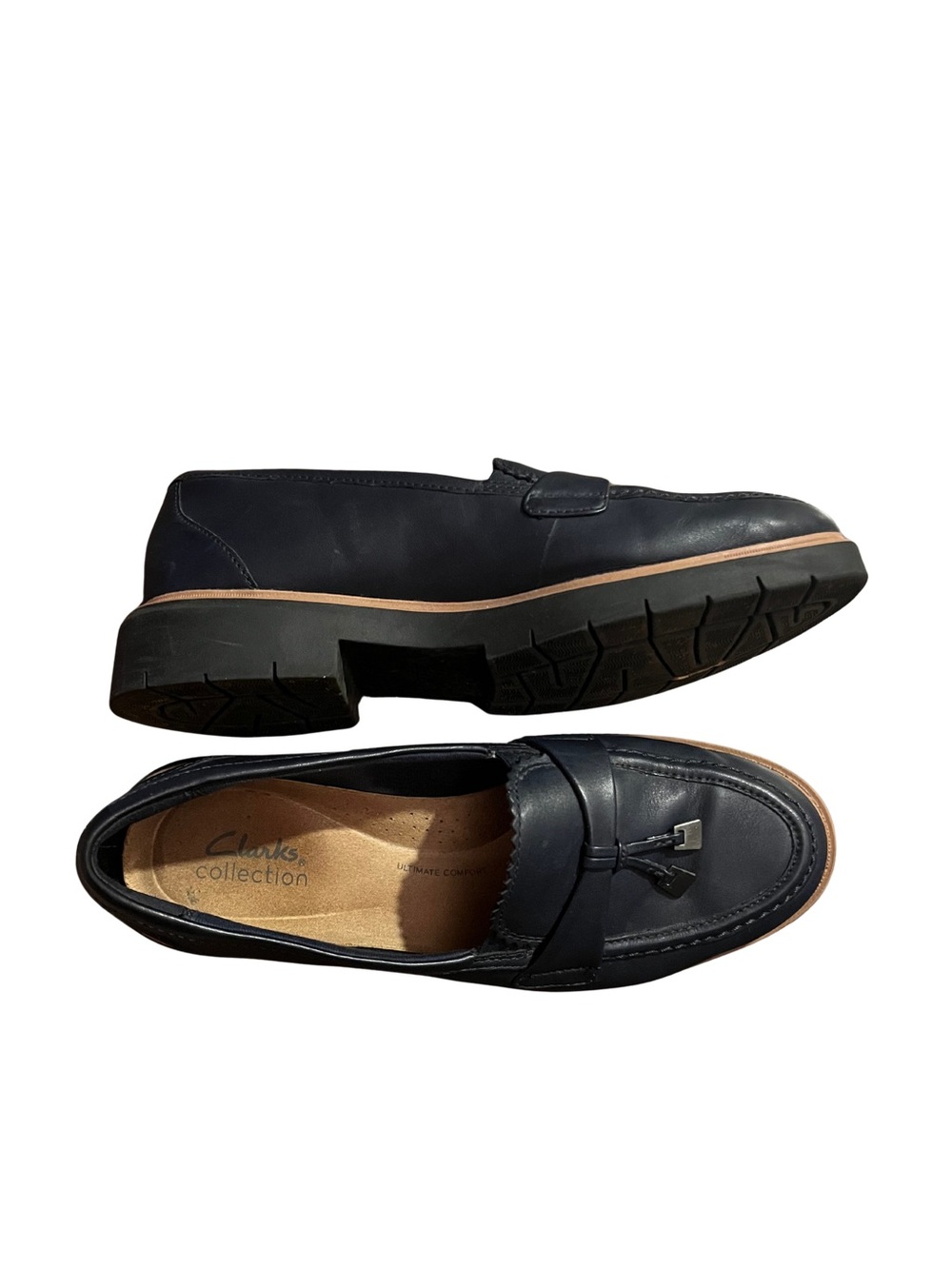 Clark’s Collection Westlyn Bella Navy Chunky Loafers Sz 8